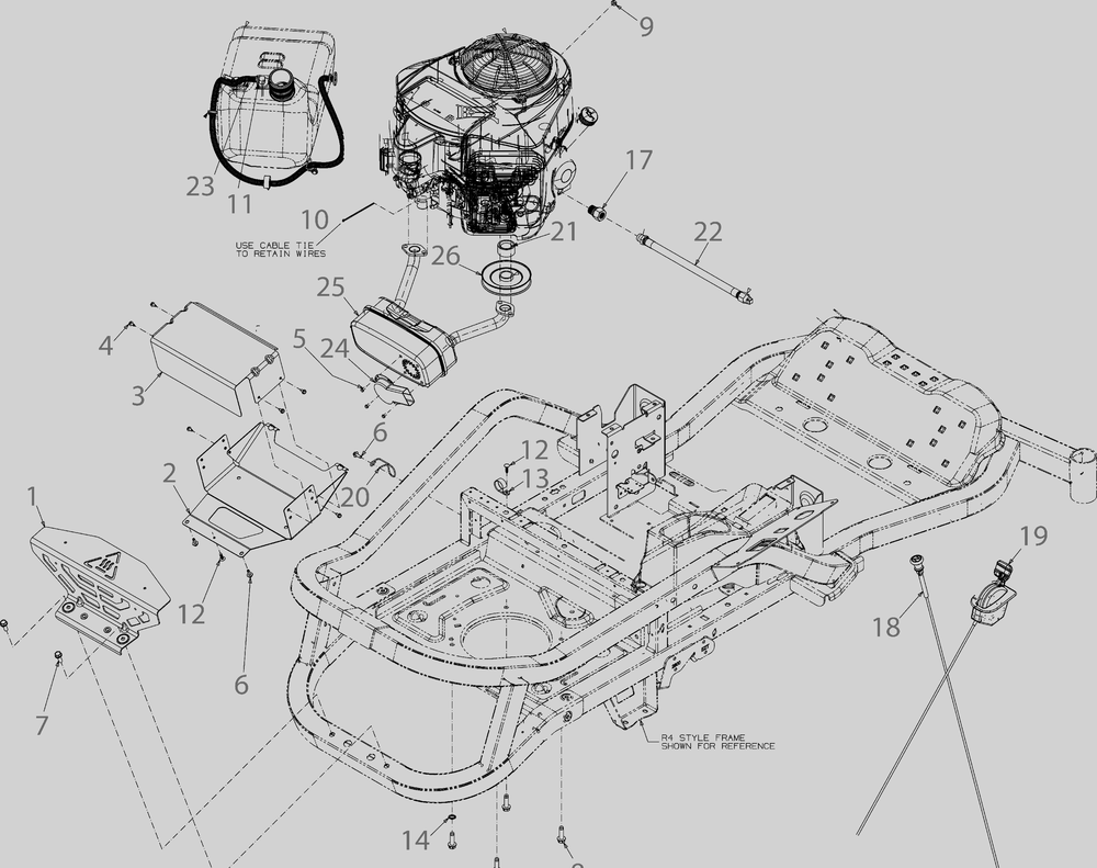 Engine Accessories Diagram and Parts List for ZT3-60KW (17AZEAC5010)(2021) Cub Cadet Lawn Tractor
